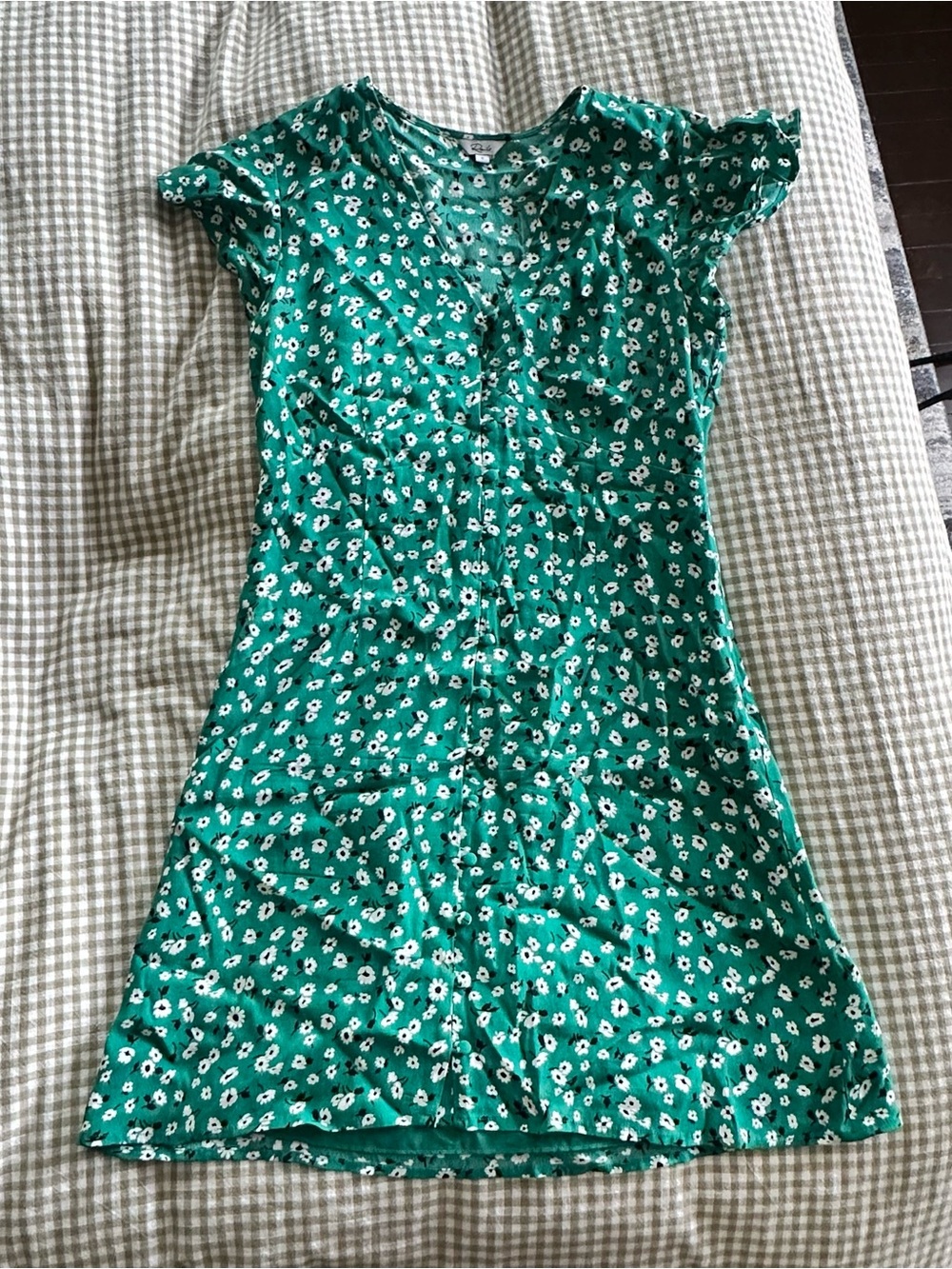Rails Green Floral Button-Front Dress